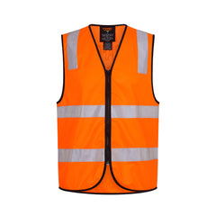 Portwest MZ105 Hi-Vis Zipped Traffic Controller Vest in Orange - back view