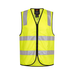 Portwest MZ105 Hi-Vis Zipped Traffic Controller Vest in Yellow - back view