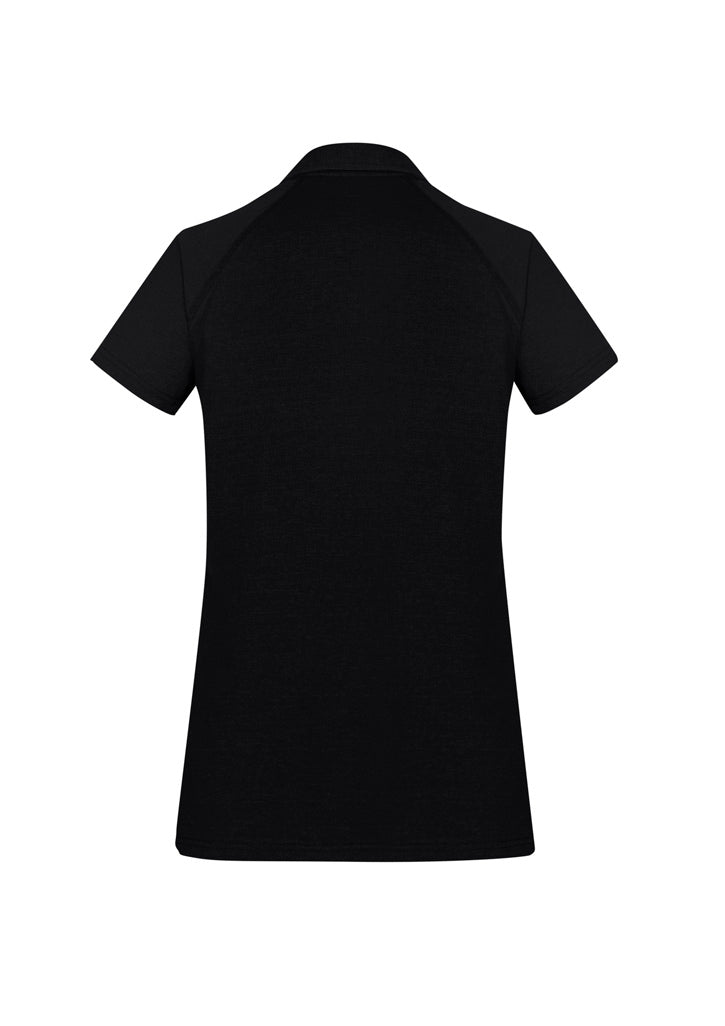 Biz Collection P011LS Byron Womens Short Sleeve Polo in Black - back view