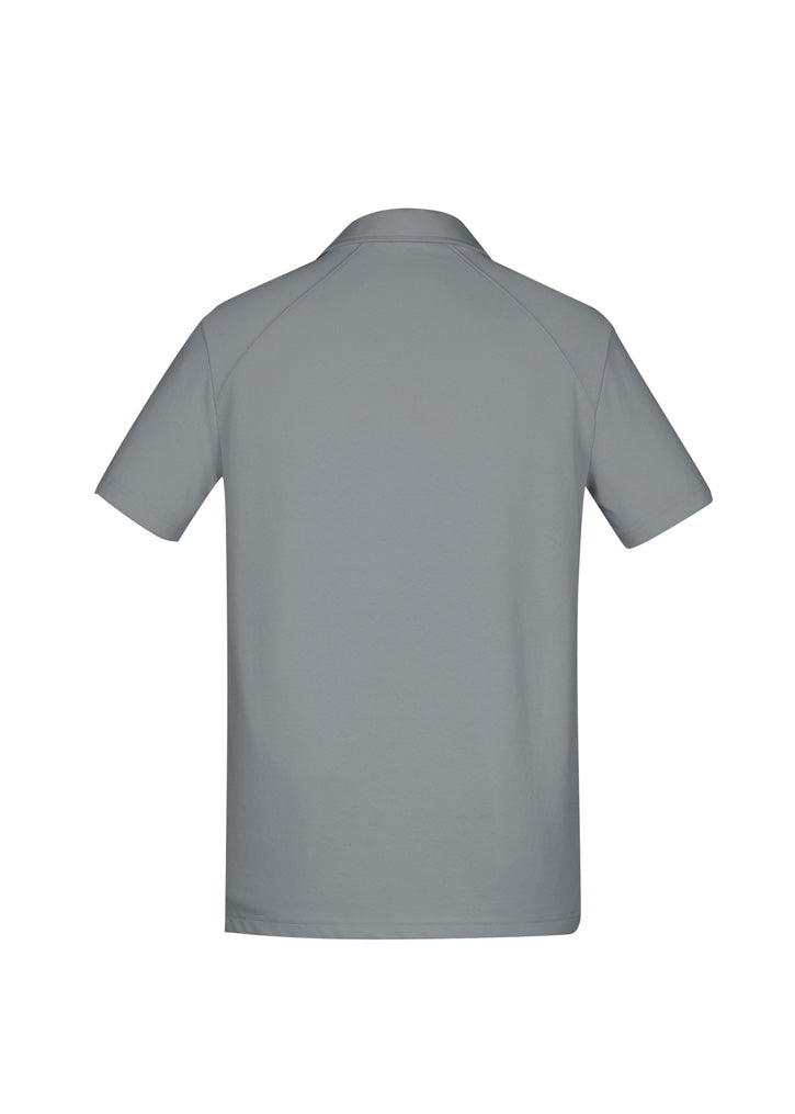 Biz Collection P011MS Byron Mens Short Sleeve Polo in Silver - back view