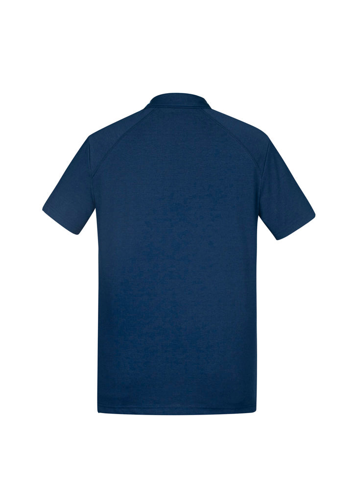 Biz Collection P011MS Byron Mens Short Sleeve Polo in Steel Blue - back view