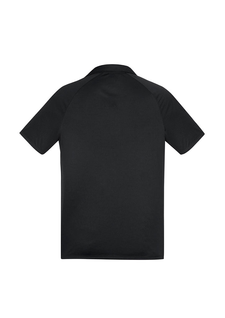Biz Collection P012MS Academy Mens Short Sleeve Polo in Black/White - back view