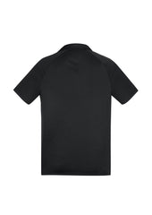 Biz Collection P012MS Academy Mens Short Sleeve Polo in Black/White - back view