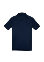 Biz Collection P012MS Academy Mens Short Sleeve Polo in Navy/Teal - back view