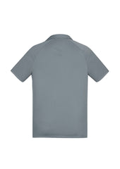 Biz Collection P012MS Academy Mens Short Sleeve Polo in Silver/Charcoal - back view