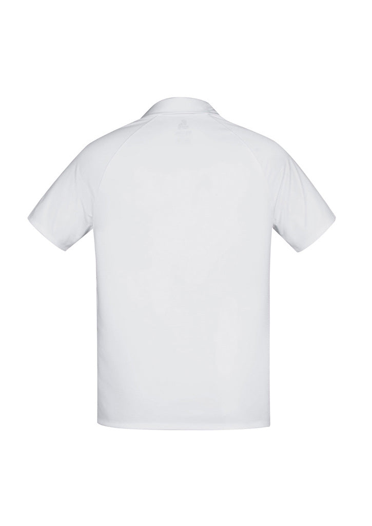 Biz Collection P012MS Academy Mens Short Sleeve Polo in White/Silver - back view