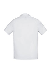 Biz Collection P012MS Academy Mens Short Sleeve Polo in White/Silver - back view