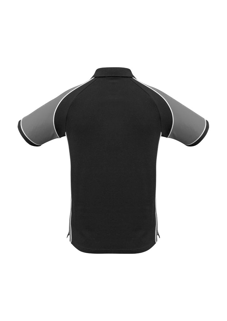 Biz Collection P10112 Nitro Mens Short Sleeve Polo in Black/Grey/White - back view