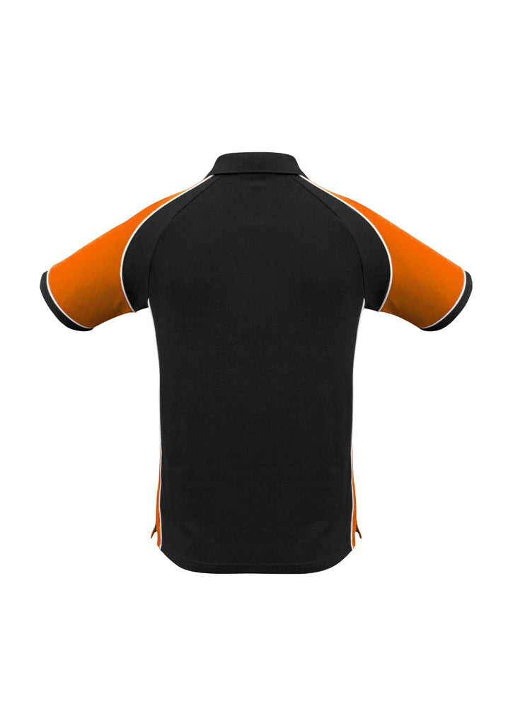 Biz Collection P10112 Nitro Mens Short Sleeve Polo in Black/Orange/White - back view