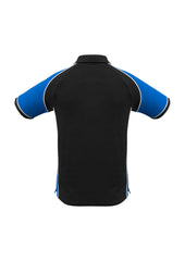 Biz Collection P10112 Nitro Mens Short Sleeve Polo in Black/Royal/White - back view