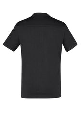 Biz Collection P106MS Aston Mens Short Sleeve Polo in Black/Silver Grey - back view