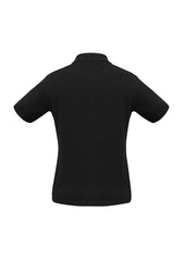 Biz Collection P112LS Ice Womens Short Sleeve Polo in Black - back view