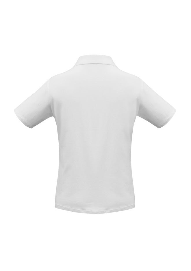 Biz Collection P112LS Ice Womens Short Sleeve Polo in White - back view