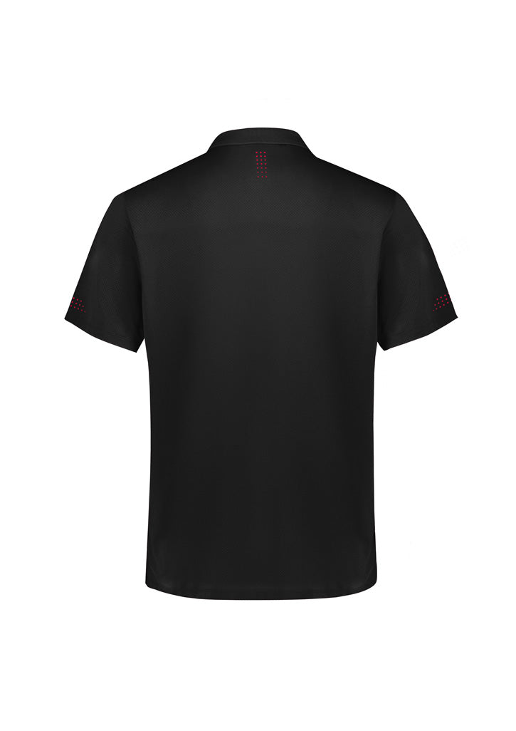 Biz Collection P200MS Balance Mens Short Sleeve Polo in Black/Red - back view