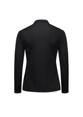 Biz Collection P206LL Action Womens Long Sleeve Polo in Black - back view