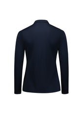 Biz Collection P206LL Action Womens Long Sleeve Polo in Navy - back view