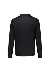 Biz Collection P206ML Action Mens Long Sleeve Polo in Black - back view