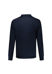 Biz Collection P206ML Action Mens Long Sleeve Polo in Navy - back view