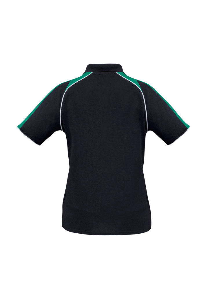 Biz Collection P225LS Triton Womens Short Sleeve Polo in Navy/Kelly Green/White - back view