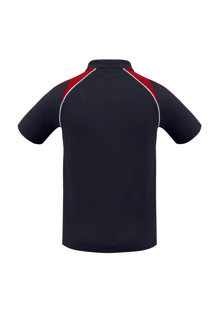 Biz Collection P225MS Triton Mens Short Sleeve Polo in Navy/Red/White - back view