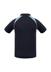 Biz Collection P225MS Triton Mens Short Sleeve Polo in Navy/Spring Blue/White - back view