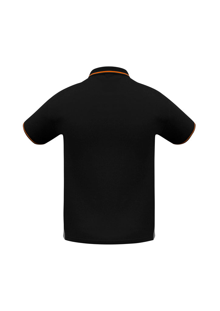 Biz Collection P226MS Jet Mens Short Sleeve Polo in Black/Orange - back view