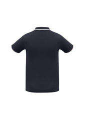 Biz Collection P227MS Cambridge Mens Short Sleeve Polo in Navy/White/White - back view