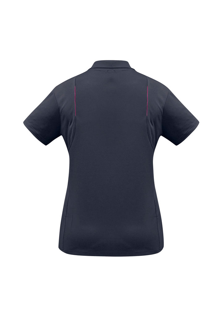 Biz Collection P244LS United Womens Short Sleeve Polo in Navy/Magenta - back view