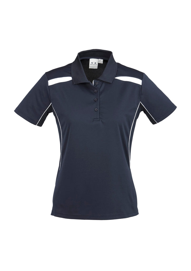 Biz Collection P244LS United Womens Short Sleeve Polo in Navy/White