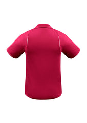 Biz Collection P244MS United Mens Short Sleeve Polo in Red/White - back view