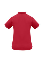 Biz Collection P300LS Sprint Womens Short Sleeve Polo in Red - back view