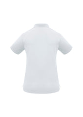 Biz Collection P300LS Sprint Womens Short Sleeve Polo in White - back view