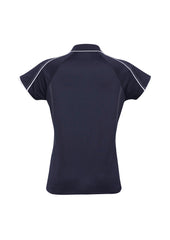 Biz Collection P303LS Blade Womens Short Sleeve Polo in Navy/White - back view