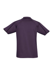 Biz Collection P303MS Blade Mens Short Sleeve Polo in Grape/Black - back view
