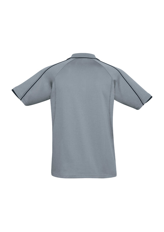 Biz Collection P303MS Blade Mens Short Sleeve Polo in Silver Grey/Black - back view