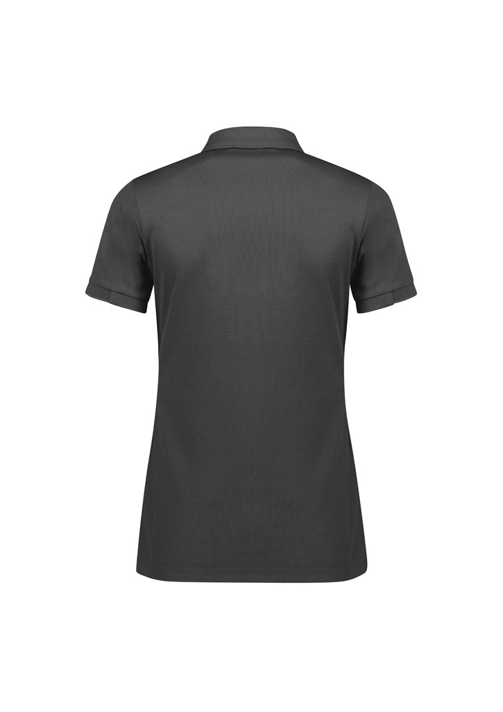 Biz Collection P313LS Focus Womens Short Sleeve Polo in Charcoal/Charcoal - back view