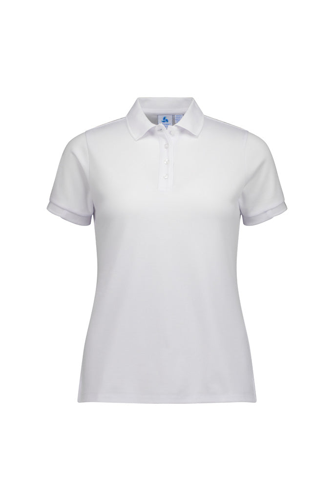 Biz Collection P313LS Focus Womens Short Sleeve Polo in White/White