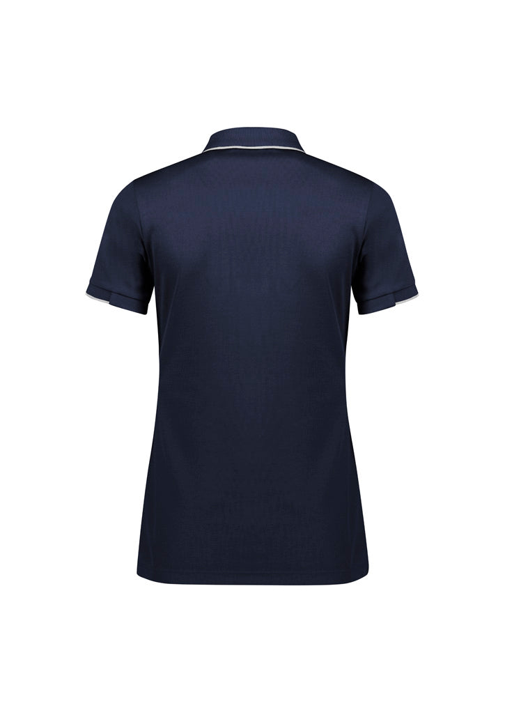 Biz Collection P313LS Focus Womens Short Sleeve Polo in Navy/White - back view