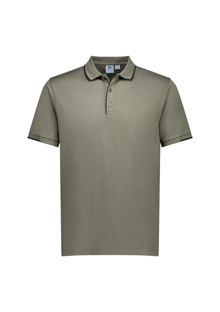 Biz Collection P313MS Focus Mens Short Sleeve Polo in Taupe/Black