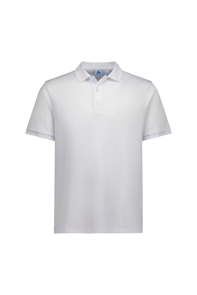 Biz Collection P313MS Focus Mens Short Sleeve Polo in White/White