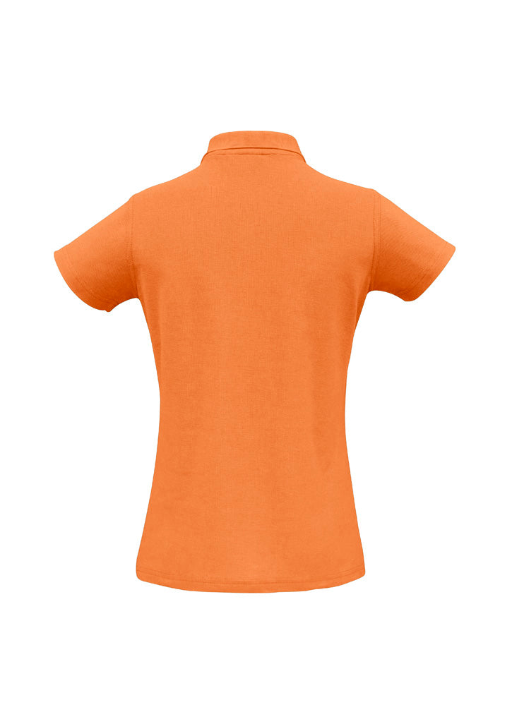 Biz Collection P400LS Crew Womens Short Sleeve Polo in Orange - back view
