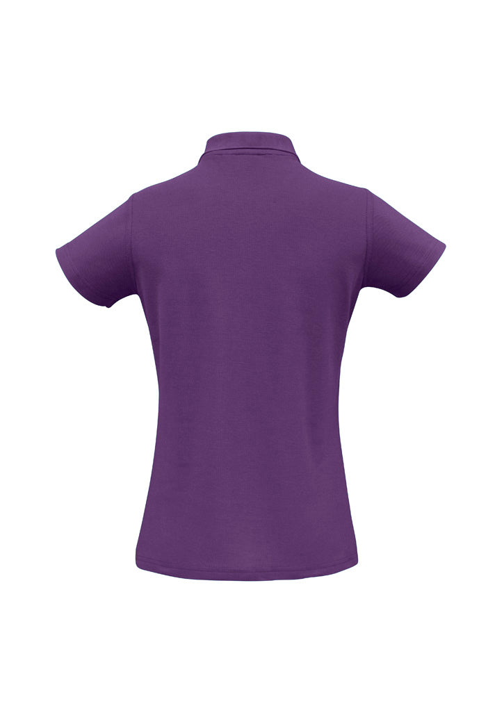 Biz Collection P400LS Crew Womens Short Sleeve Polo in Purple - back view
