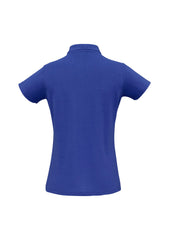 Biz Collection P400LS Crew Womens Short Sleeve Polo in Royal - back view