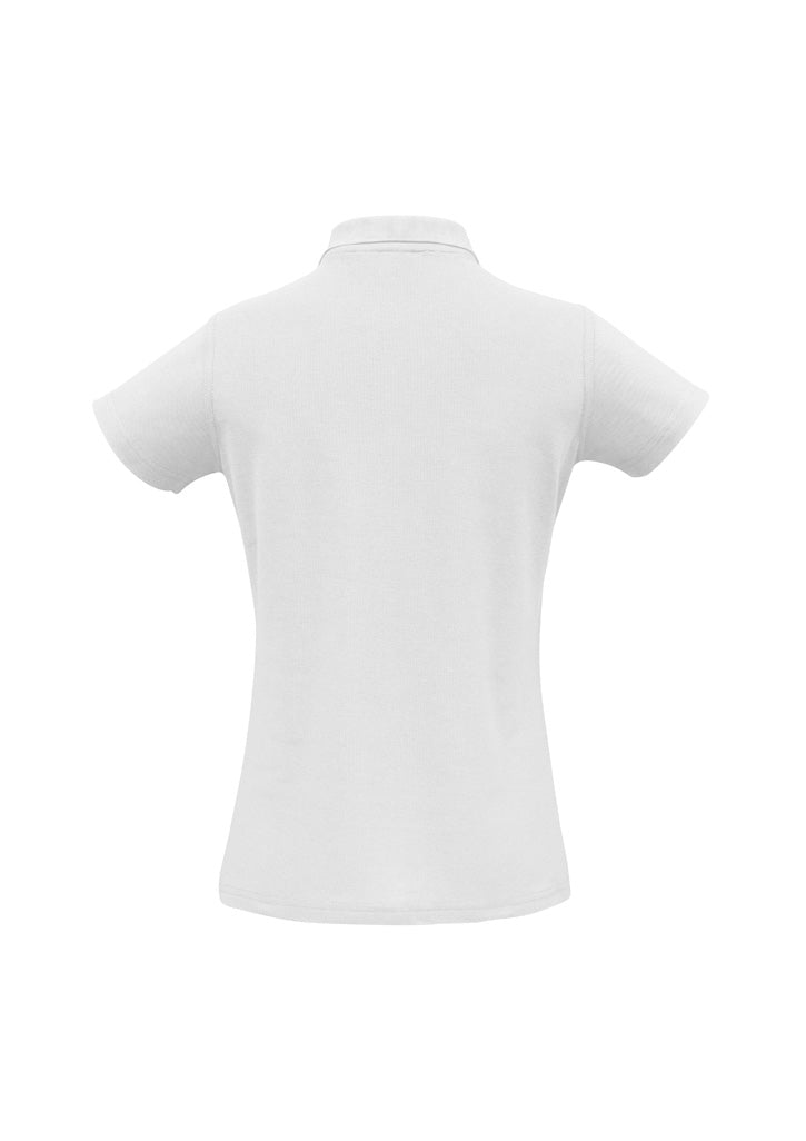 Biz Collection P400LS Crew Womens Short Sleeve Polo in White - back view