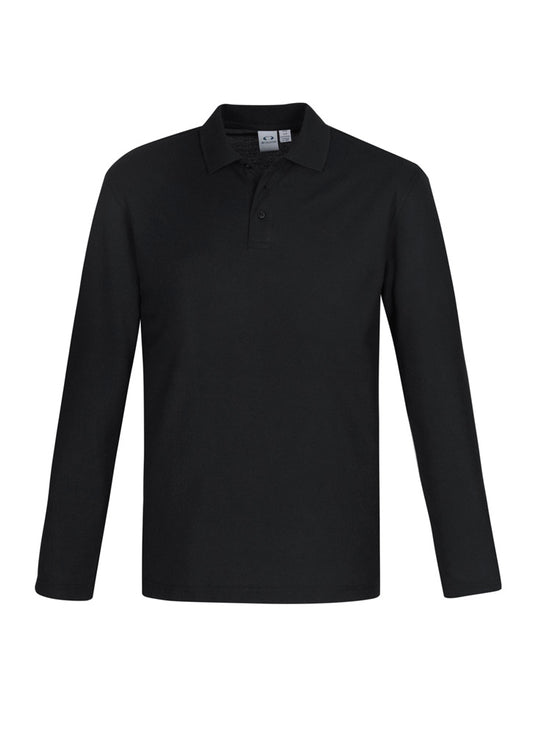 Biz Collection P400ML Crew Mens Long Sleeve Polo in Black
