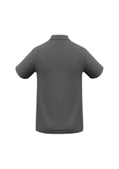 Biz Collection P400MS Crew Mens Short Sleeve Polo in Charcoal - back view