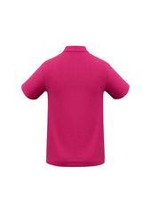 Biz Collection P400MS Crew Mens Short Sleeve Polo in Fuchsia - back view