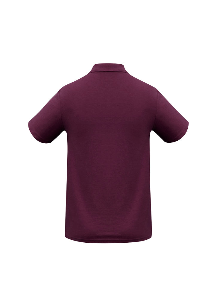 Biz Collection P400MS Crew Mens Short Sleeve Polo in Maroon - back view