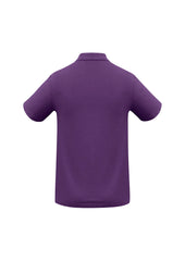 Biz Collection P400MS Crew Mens Short Sleeve Polo in Purple - back view