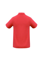 Biz Collection P400MS Crew Mens Short Sleeve Polo in Red - back view